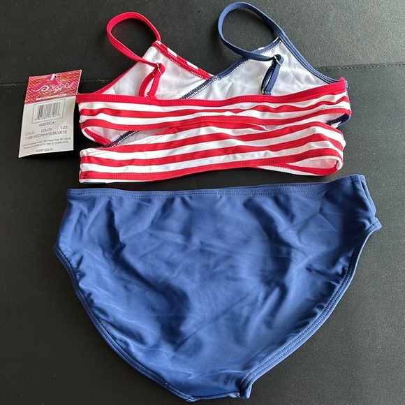 Kanu Surf UPF 50+ America 2 piece bikini, adjustable strap,patriotic.Summer swim - Picture 3 of 7